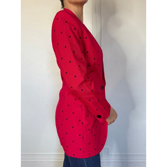 90s Lord & Taylor Pink Polka Dot Blazer size S - Picture 9 of 11